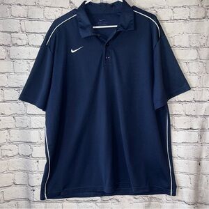 Nike Dri Fit Men’s Navy Blue Polo Short Sleeve Top Size XL